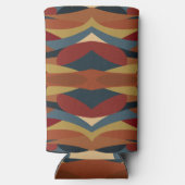 幾何学的不透明ステンドグラススタイル抽象芸術 スリム缶クーラー (裏面)