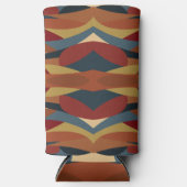 幾何学的不透明ステンドグラススタイル抽象芸術 スリム缶クーラー (正面)