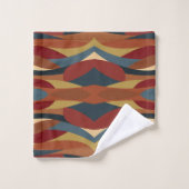 幾何学的不透明ステンドグラススタイル抽象芸術 バスタオルセット (ウォッシュタオル)