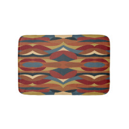 幾何学的不透明ステンドグラススタイル抽象芸術 バスマット