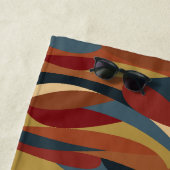 幾何学的不透明ステンドグラススタイル抽象芸術 ビーチタオル (インサイチュ)