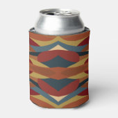 幾何学的不透明ステンドグラススタイル抽象芸術 缶クーラー (缶正面)
