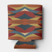 幾何学的不透明ステンドグラススタイル抽象芸術 缶クーラー (裏面)