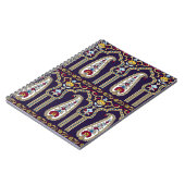 幾何学的伝統的ペイズリーパター縁どン ノートブック (左側)