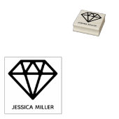幾何学的名前をカスタムするダイヤモンドスタンプ ラバースタンプ (押印)