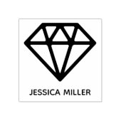 幾何学的名前をカスタムするダイヤモンドスタンプ ラバースタンプ (インプリント)