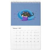 幾何学的図解入りの、写真付きの猫カレンダー カレンダー (2月 2027)