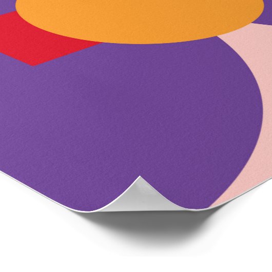 幾何学的型枠レトロパターンデザインヴィンテージ抽象化 ポスター (角)