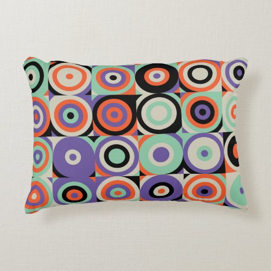 幾何学的型枠、抽象芸術ヴィンテージデザイン。 アクセントクッション (正面)