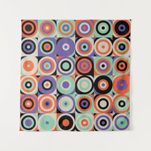 幾何学的型枠、抽象芸術ヴィンテージデザイン。 タペストリー (正面(横))