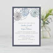 幾何学的多肉性結婚式招待状 招待状 (スタンド正面)