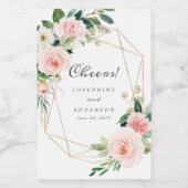 幾何学的応援ミニワインボトルラベル ワインラベル (シングルラベル)