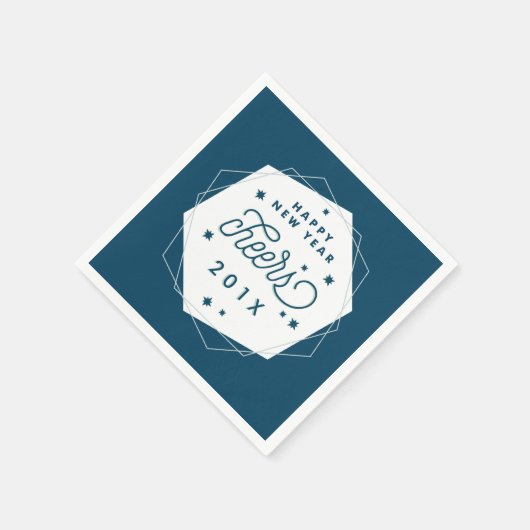 幾何学的応援 |大晦日パーティー スタンダードカクテルナプキン (角)