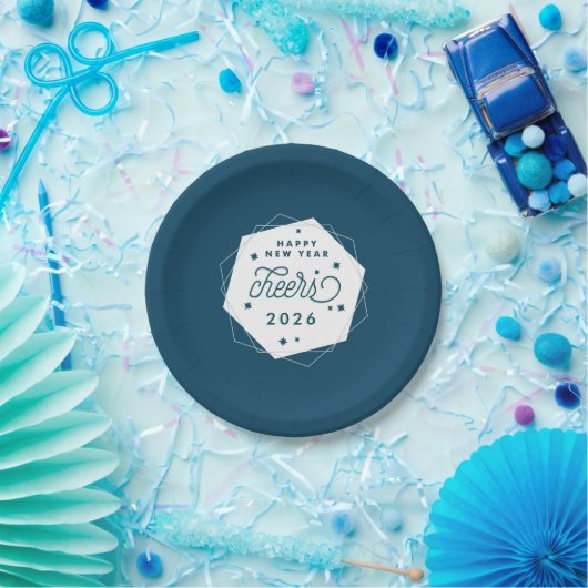 幾何学的応援 |大晦日パーティー ペーパープレート (パーティー)