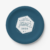 幾何学的応援 |大晦日パーティー ペーパープレート (正面)