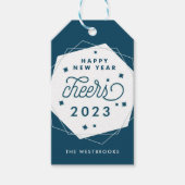 幾何学的応援 |新年おめでとう ギフトタグ (正面)