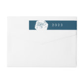 幾何学的応援 |新年の差出人住所 ラップアラウンドラベル (裏面)