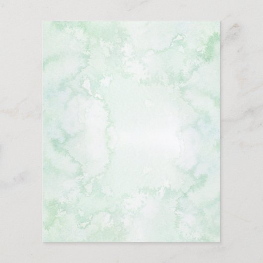 幾何学的手頃緑の結婚式招待状 (裏面)