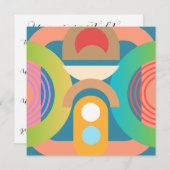 幾何学的抽象シェイプ - ミッドセンチュリー 招待状 (正面/裏面)