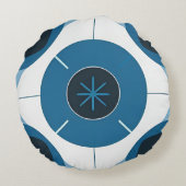 幾何学的抽象デザイン ラウンドクッション (裏面)