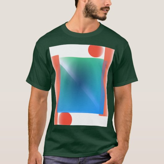 幾何学的抽象デジタルアート Tシャツ (正面)