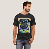 幾何学的抽象パグ Tシャツ (正面フル)