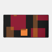 幾何学的抽象化赤オレンジブラウン黒 デスクマット (正面)