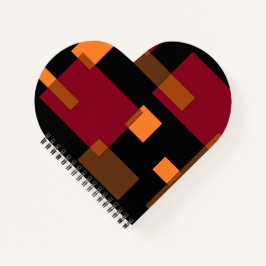 幾何学的抽象化赤オレンジブラウン黒 ノートブック