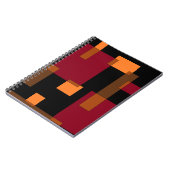 幾何学的抽象化赤オレンジブラウン黒 ノートブック (左側)