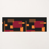 幾何学的抽象化赤オレンジブラウン黒 ヨガマット (裏面(横))