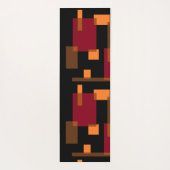 幾何学的抽象化赤オレンジブラウン黒 ヨガマット (裏面)