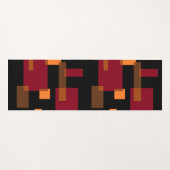 幾何学的抽象化赤オレンジブラウン黒 ヨガマット (正面(横))