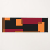 幾何学的抽象化赤オレンジブラウン黒 ヨガマット (正面(横))