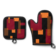 幾何学的抽象化赤オレンジブラウン黒