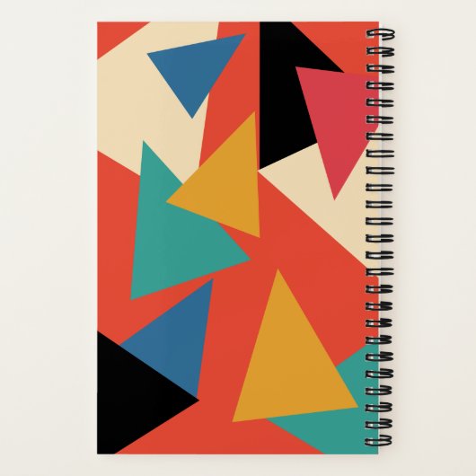 幾何学的抽象芸術アクアアイズ女性 ノートブック (裏面)