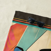 幾何学的抽象芸術アクアアイズ女性 ビーチタオル (インサイチュ)