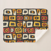 幾何学的抽象芸術アフリカパターン シェルパブランケット (正面(横))