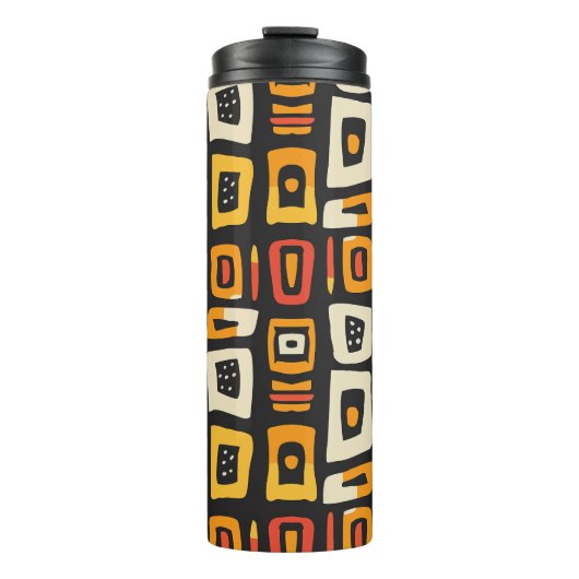 幾何学的抽象芸術アフリカパターン タンブラー (正面)