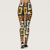 幾何学的抽象芸術アフリカパターン レギンス (裏面)