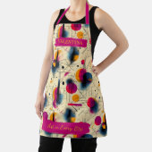 幾何学的抽象芸術アートエプロン名前をカスタムする付き エプロン (インサイチュ)