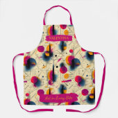 幾何学的抽象芸術アートエプロン名前をカスタムする付き エプロン (正面)