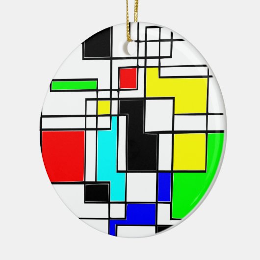 幾何学的抽象芸術アートオーナメント セラミックオーナメント (左)