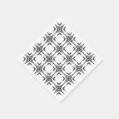 幾何学的抽象芸術アートホワイトブラック スタンダードカクテルナプキン (角)