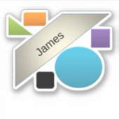 幾何学的抽象芸術アートミニマリズムデザイン独自 シール (正面)