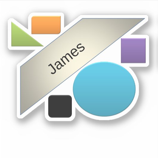 幾何学的抽象芸術アートミニマリズムデザイン独自 シール (正面)