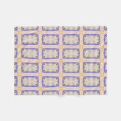 幾何学的抽象芸術アート桃ラベンダーピンクパープル フリースブランケット (正面(横))