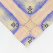 幾何学的抽象芸術アート桃ラベンダーピンクパープル フリースブランケット (角)