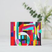 幾何学的抽象芸術アート ポストカード (スタンド正面)