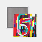 幾何学的抽象芸術アート マグネット (正面/裏面)