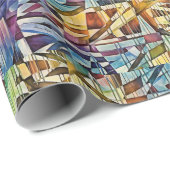 幾何学的抽象芸術アート ラッピングペーパー (ロールコーナー)